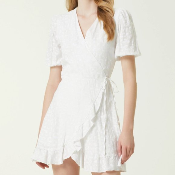 Beymen 100% Linen Jacquard Wrap Dress Size 34 (XS) - Picture 5 of 15